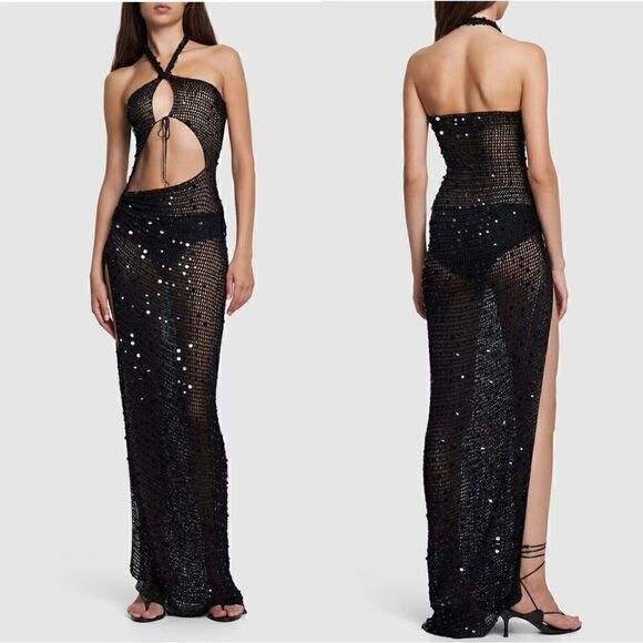 NWT Aya Muse Gyra knit cut out long dress - Picture 1 of 10